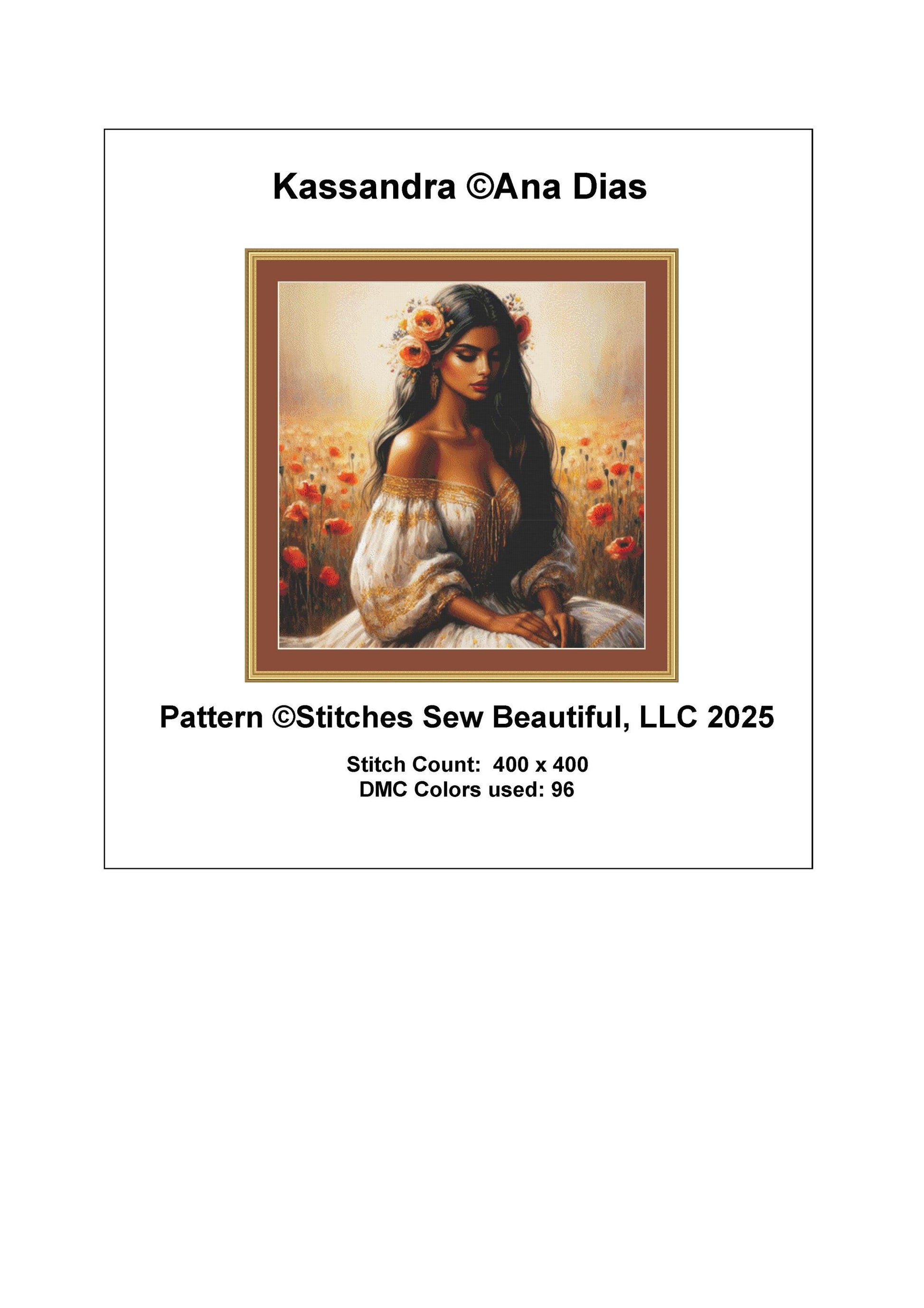 Kassandra counted cross stitch pattern by Ana Dias