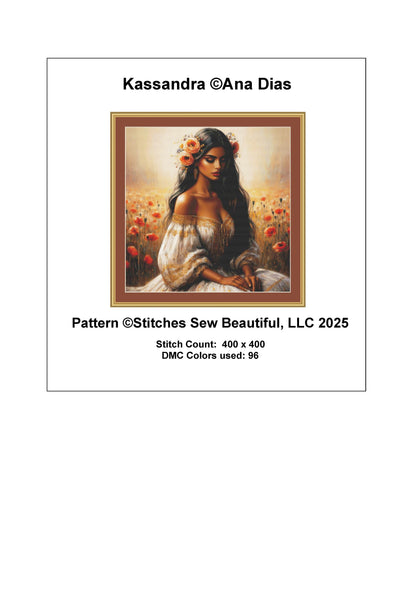 Kassandra counted cross stitch pattern by Ana Dias