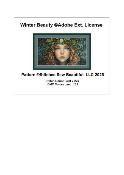 Winter Beauty counted cross stitch pattern ©Adobe Ext. License