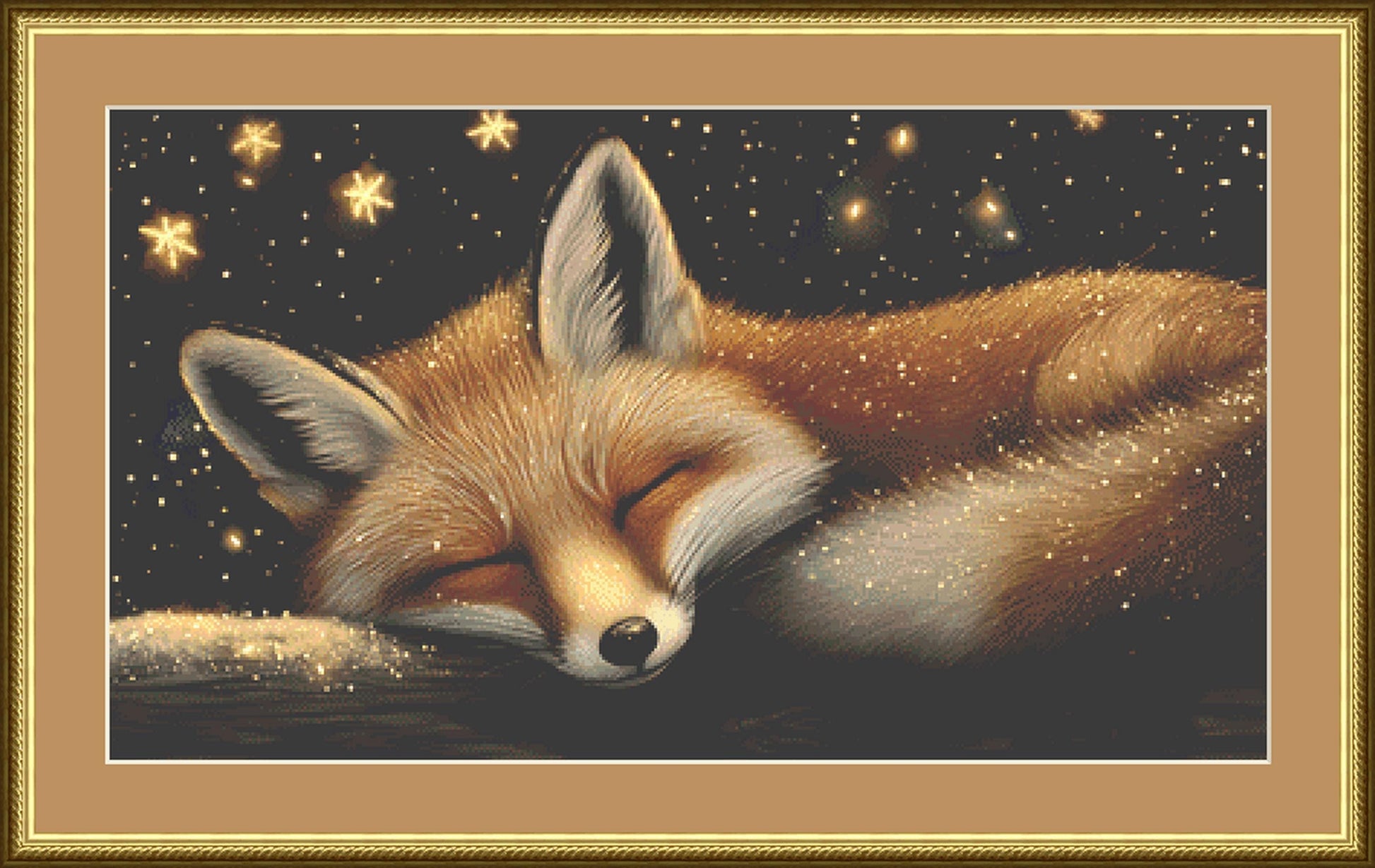 Sleepy Fox counted cross stitch pattern ©Adobe Ext. License