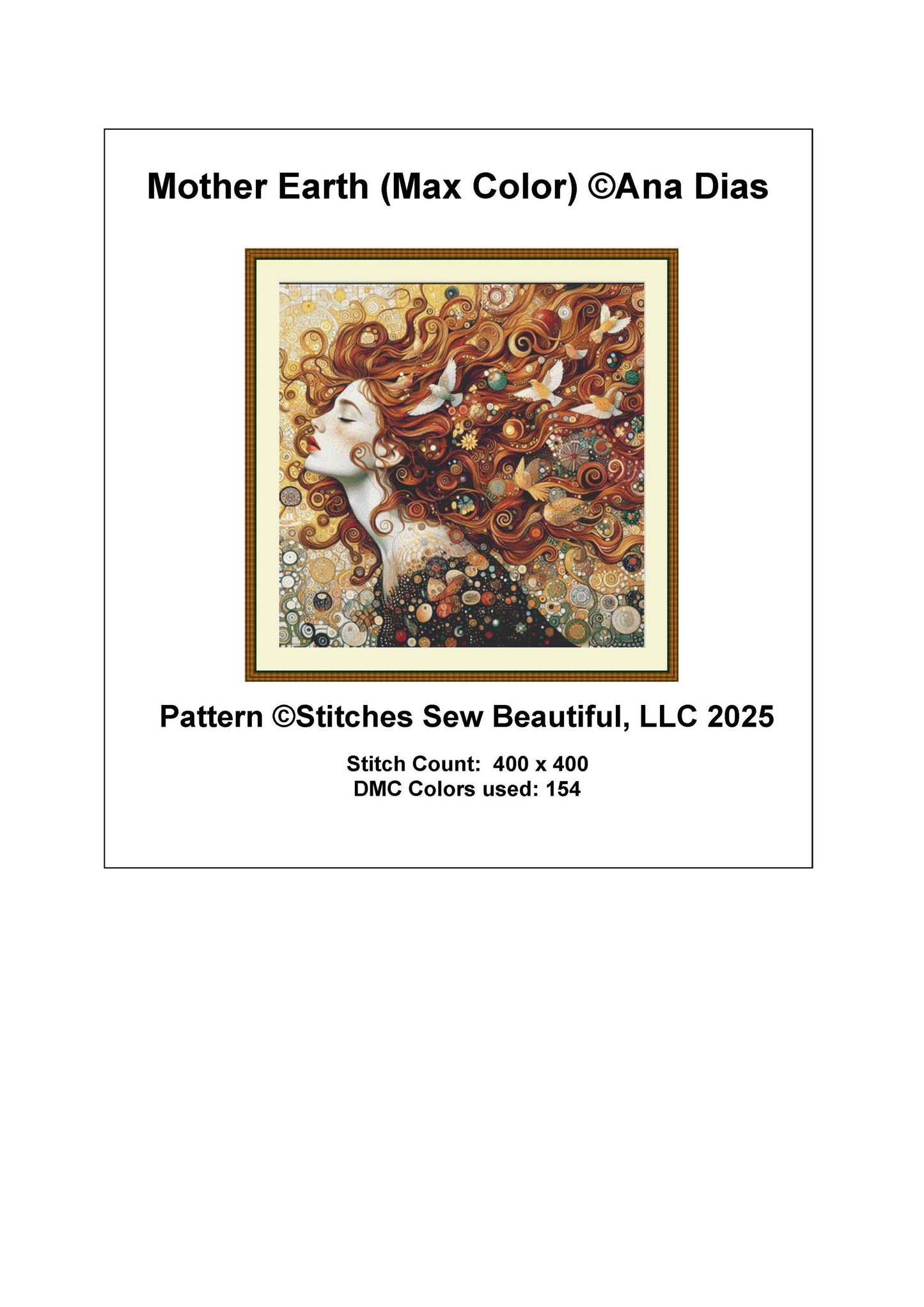 Mother Earth (Max Color) counted cross stitch pattern by Ana Dias