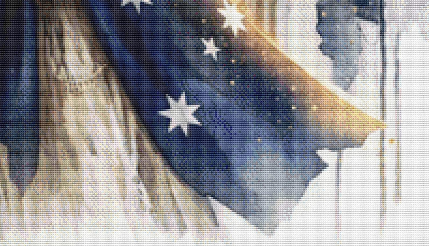 Australian Patriotic Fairy counted cross stitch pattern by Stitches Sew Beautiful