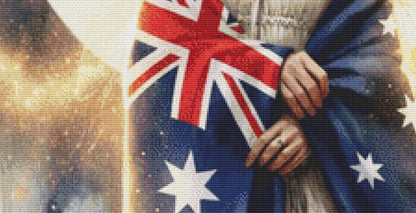 Australian Patriotic Fairy counted cross stitch pattern by Stitches Sew Beautiful