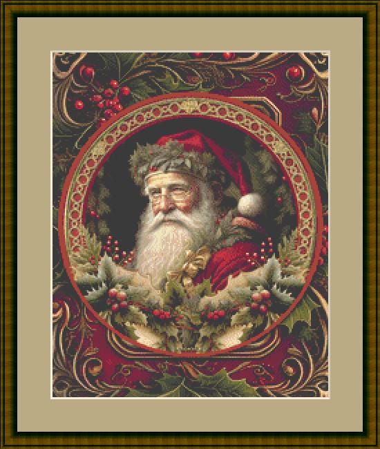 Victorian Santa (Small) counted cross stitch pattern by Ivy Cottage Home