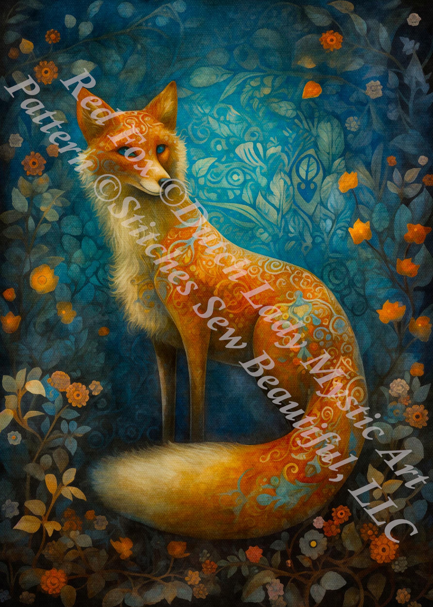 Red Fox (Max Size/Color) counted cross stitch pattern by Dutch Lady Mystic Art