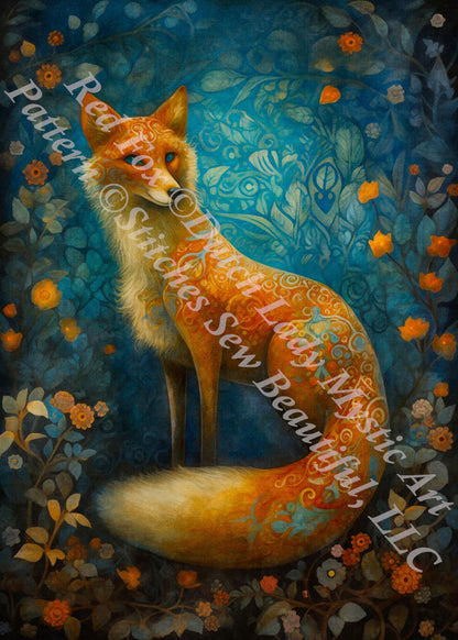 Red Fox (Max Size/Color) counted cross stitch pattern by Dutch Lady Mystic Art