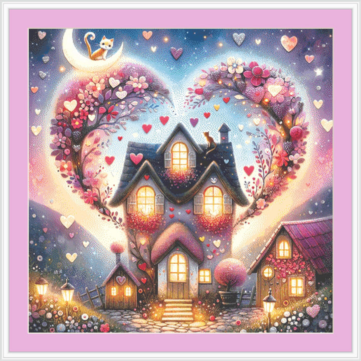 Love of Home Sweet Home counted cross stitch pattern by World of Love Hearts/Adrian G. Eyre