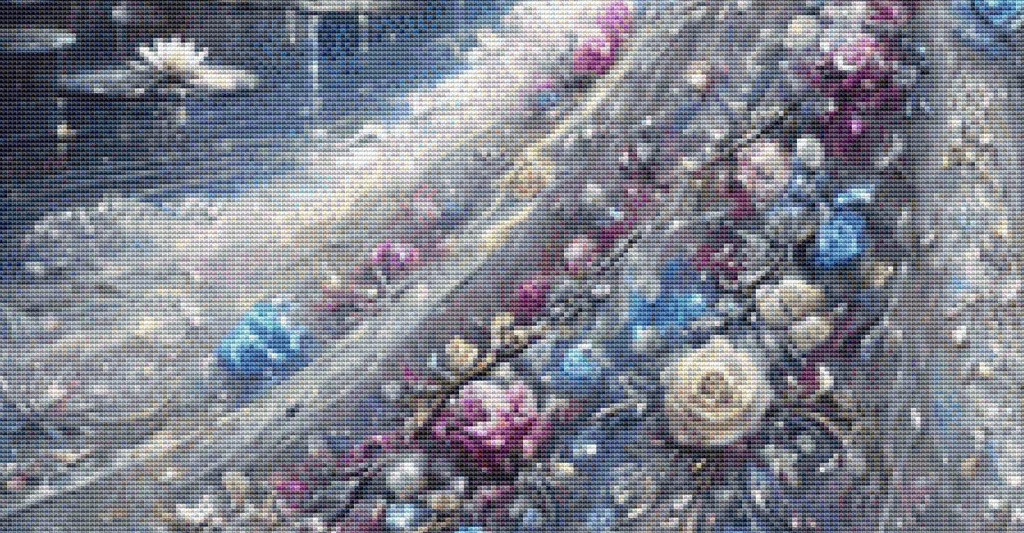 Queen of the Moonlit Lake counted cross stitch pattern by Mystic Vision Gallery