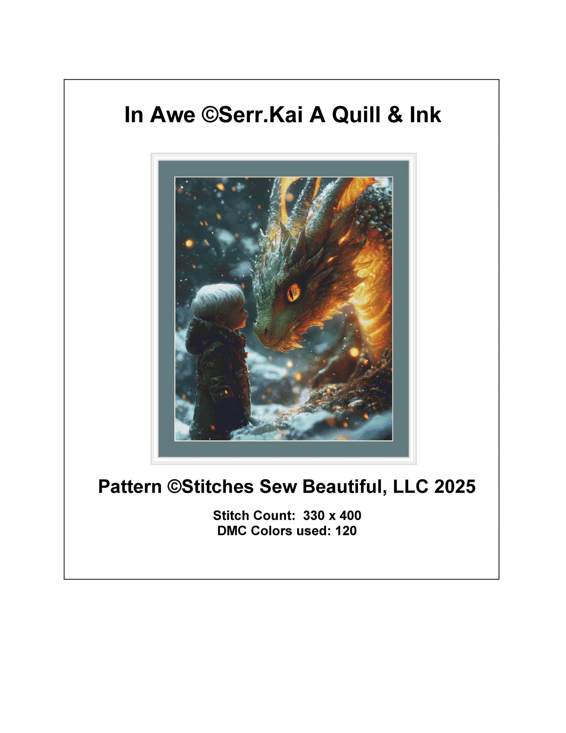 In Awe counted cross stitch pattern by Serr.Kai A Quill & Ink