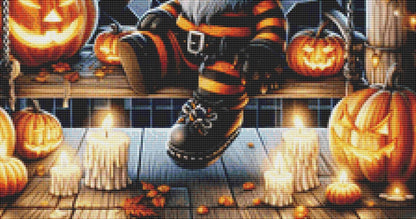 Halloween Gnome (Small) counted cross stitch pattern by AdneLStudio