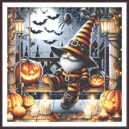 Halloween Gnome (Max Size/Color) counted cross stitch pattern by AdneLStudio