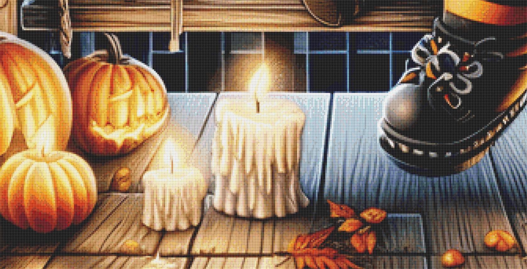 Halloween Gnome (Max Size/Color) counted cross stitch pattern by AdneLStudio