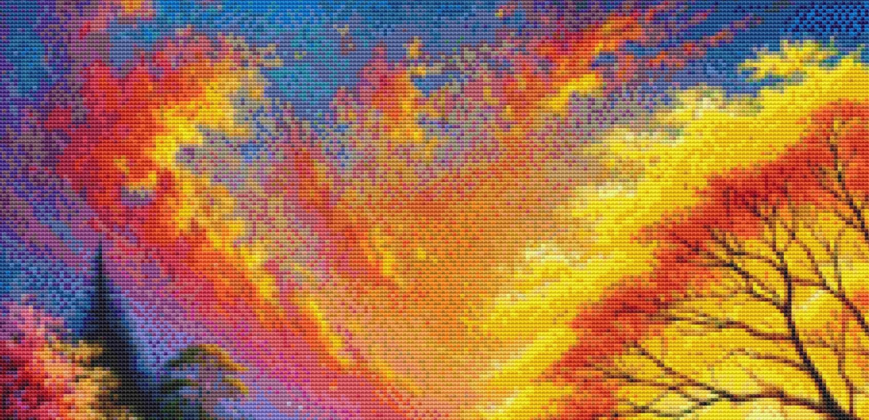 Blazing Sunset counted cross stitch pattern by Eder Jose Rosa