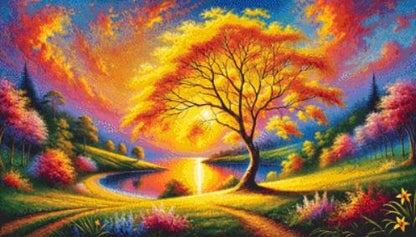 Blazing Sunset counted cross stitch pattern by Eder Jose Rosa