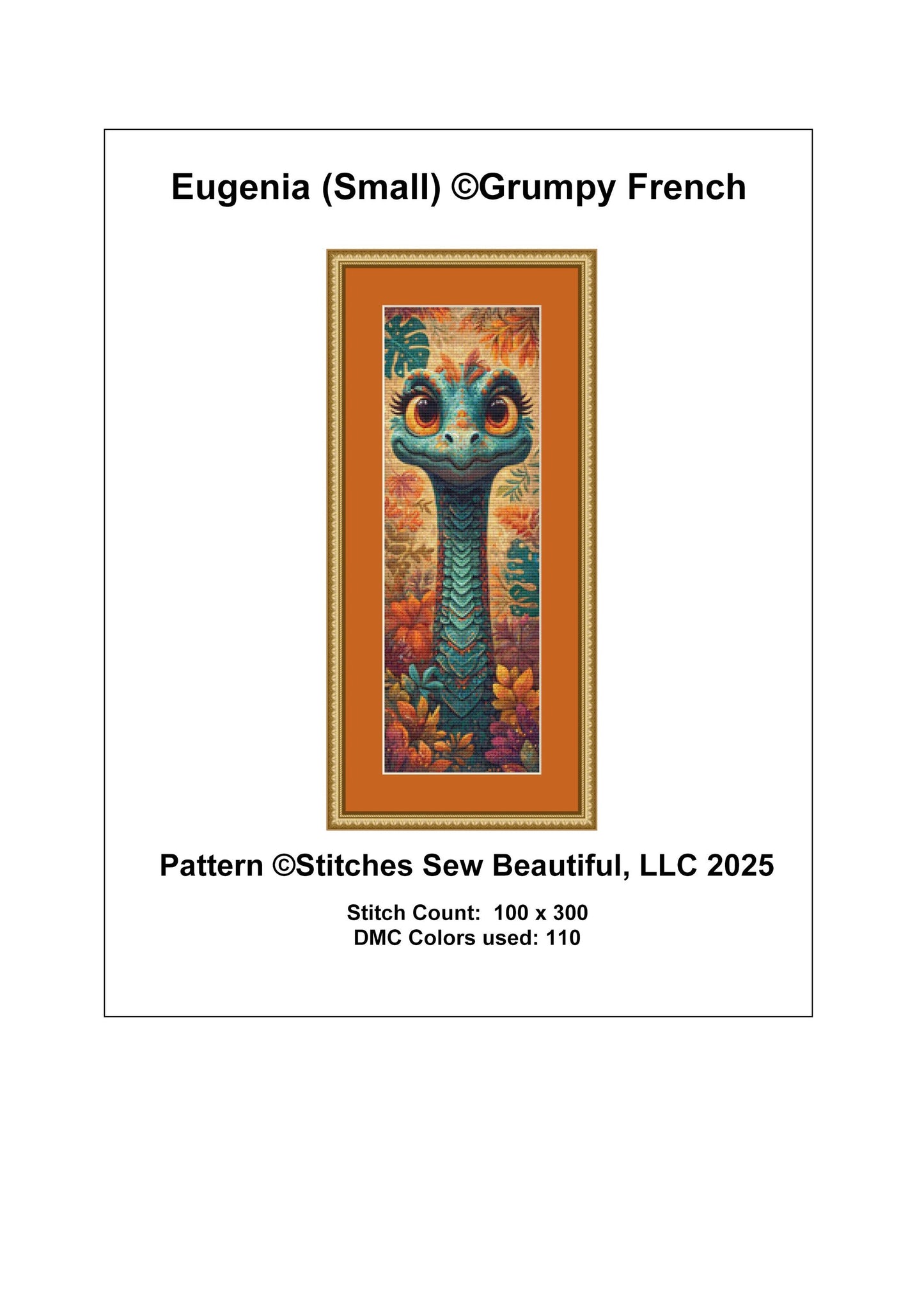 Eugenia (Small) counted cross stitch pattern by Grumpy French