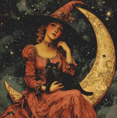 A Witchy Night counted cross stitch pattern by Artemis Journals
