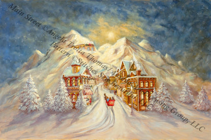 Main Street cross stitch pattern by Angela Trotta Thomas/Ansada Art Licensing Group, LLC.