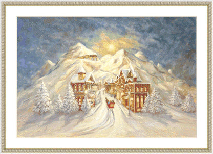 Main Street cross stitch pattern by Angela Trotta Thomas/Ansada Art Licensing Group, LLC.