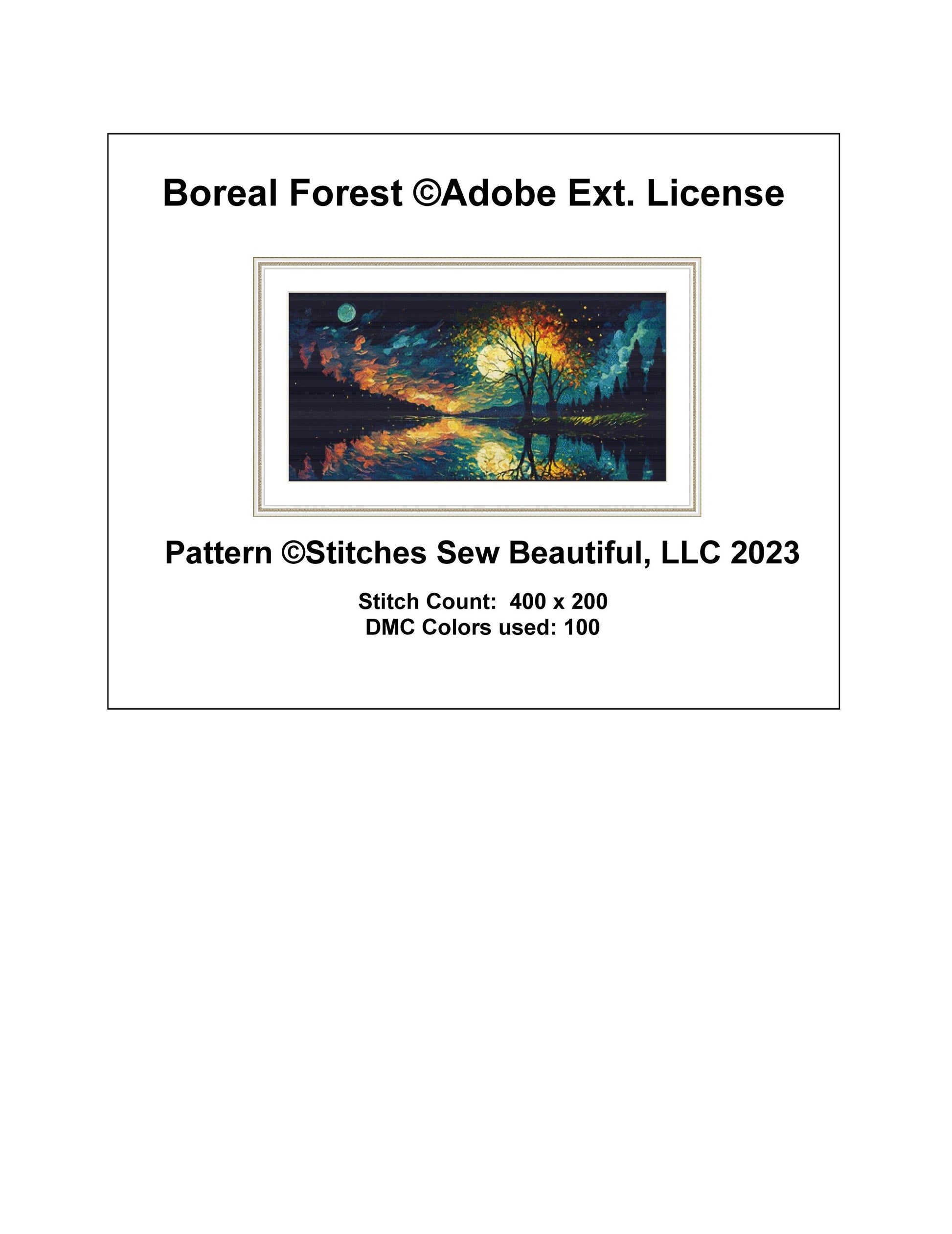 Boreal Forest ©Adobe Ext. License cross stitch pattern by StitchesSewBeautiful