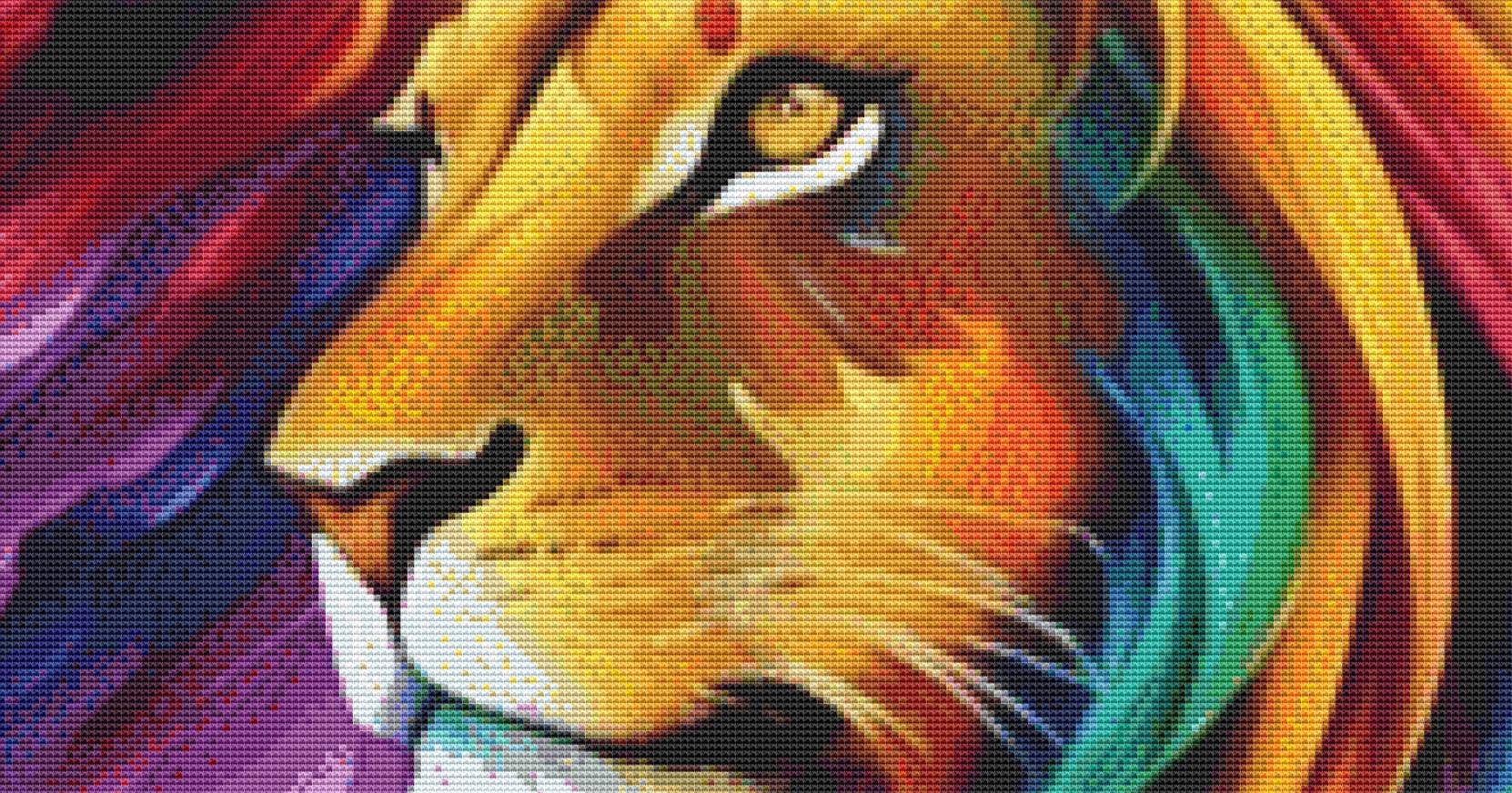 Leonid the Lion counted cross stitch pattern by Eder Jose Rosa
