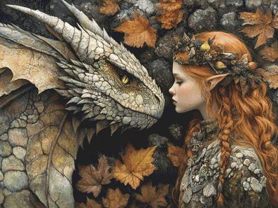 Leaves and Stone counted cross stitch pattern by Serr.Kai A Quill & Ink