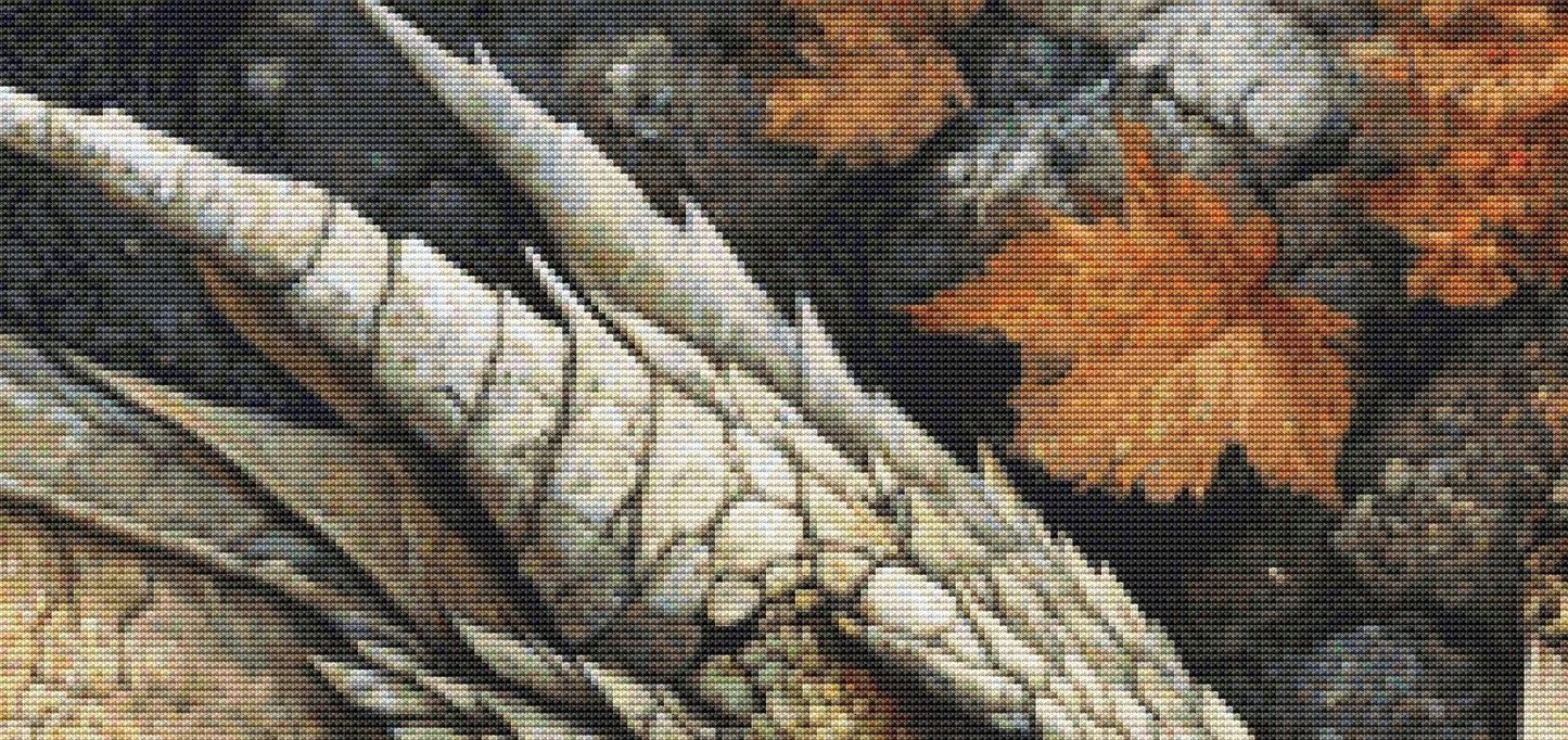 Leaves and Stone counted cross stitch pattern by Serr.Kai A Quill & Ink