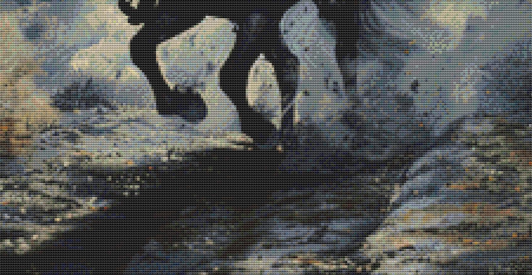 What Comes in the Night (Max Color) counted cross stitch pattern by The Art Revivalist