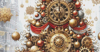 Steampunk Christmas Tree counted cross stitch pattern by AdneLStudio