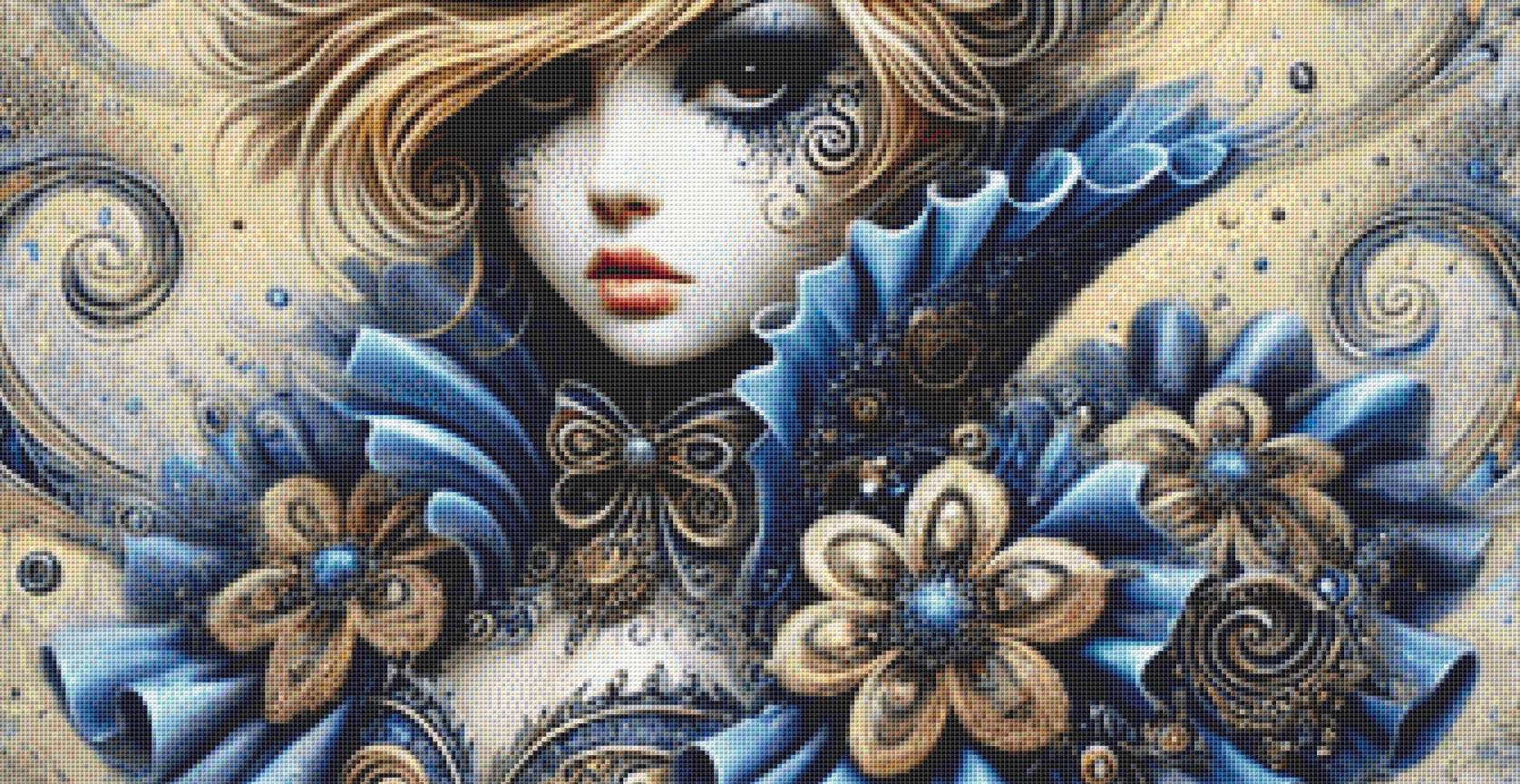 Steampunk Blue counted cross stitch pattern by Eder Jose Rosa