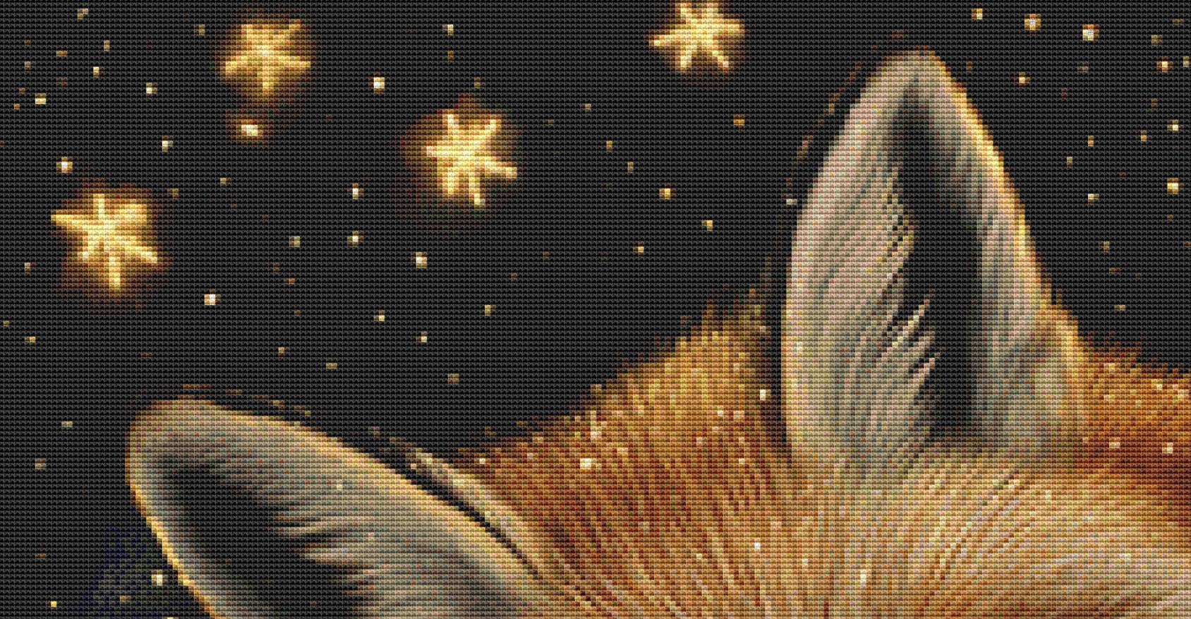 Sleepy Fox counted cross stitch pattern ©Adobe Ext. License