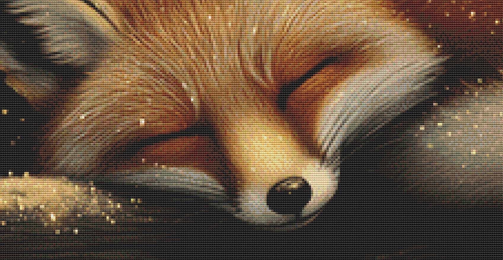 Sleepy Fox counted cross stitch pattern ©Adobe Ext. License