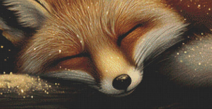 Sleepy Fox counted cross stitch pattern ©Adobe Ext. License
