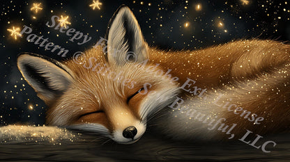Sleepy Fox counted cross stitch pattern ©Adobe Ext. License