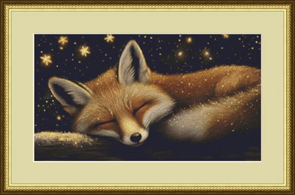 Sleepy Fox (Small) counted cross stitch pattern ©Adobe Ext. License