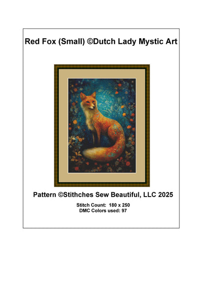 Red Fox (Small) counted cross stitch pattern by Dutch Lady Mystic Art