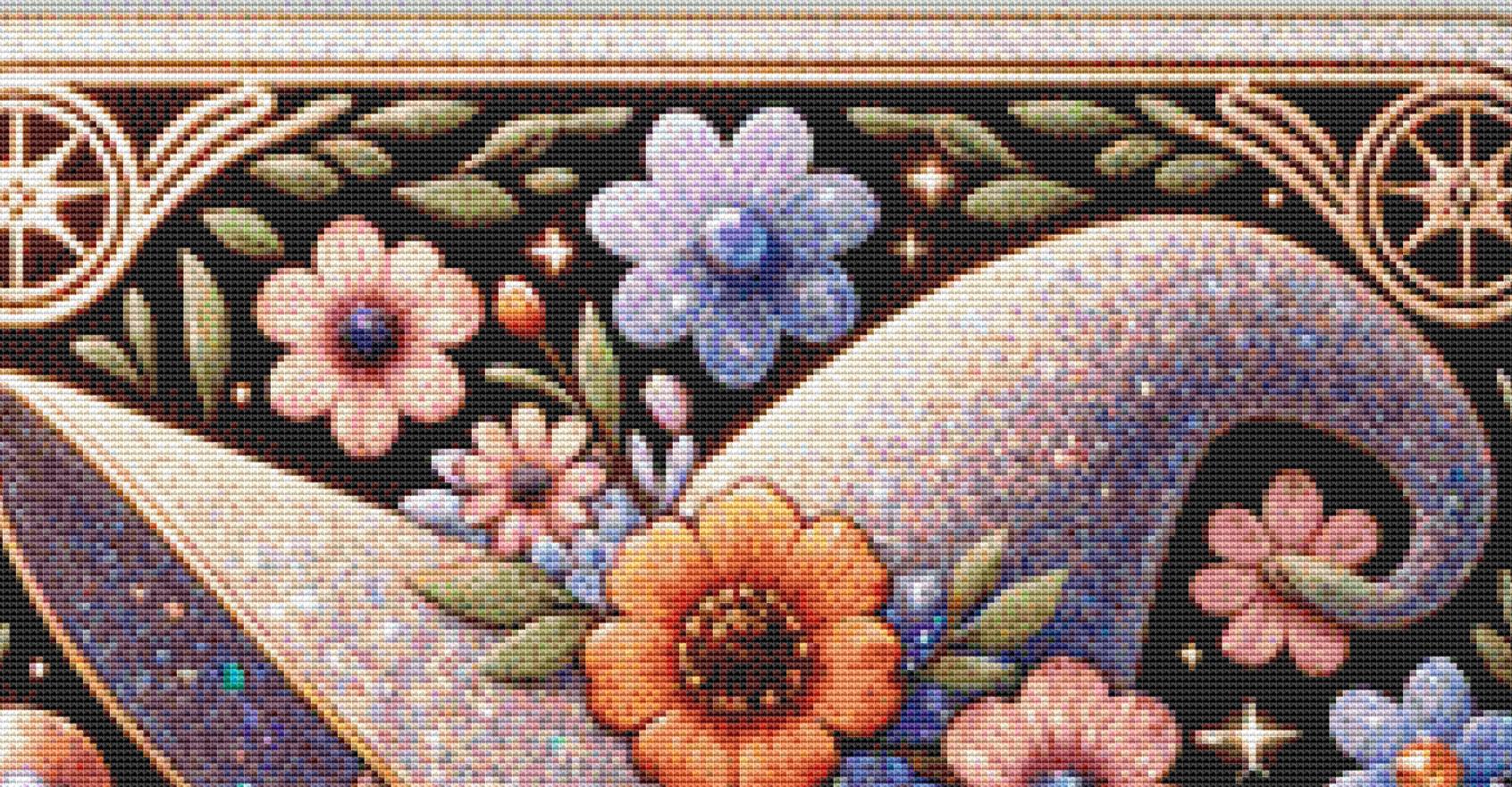 Glittery Good Witch counted cross stitch pattern by Lunna Prints Studio