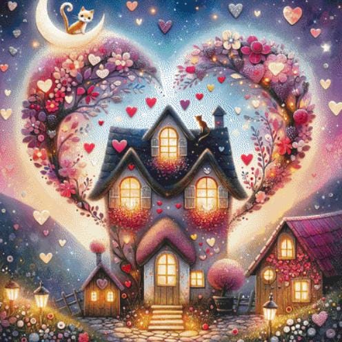 Love of Home Sweet Home counted cross stitch pattern by World of Love Hearts/Adrian G. Eyre