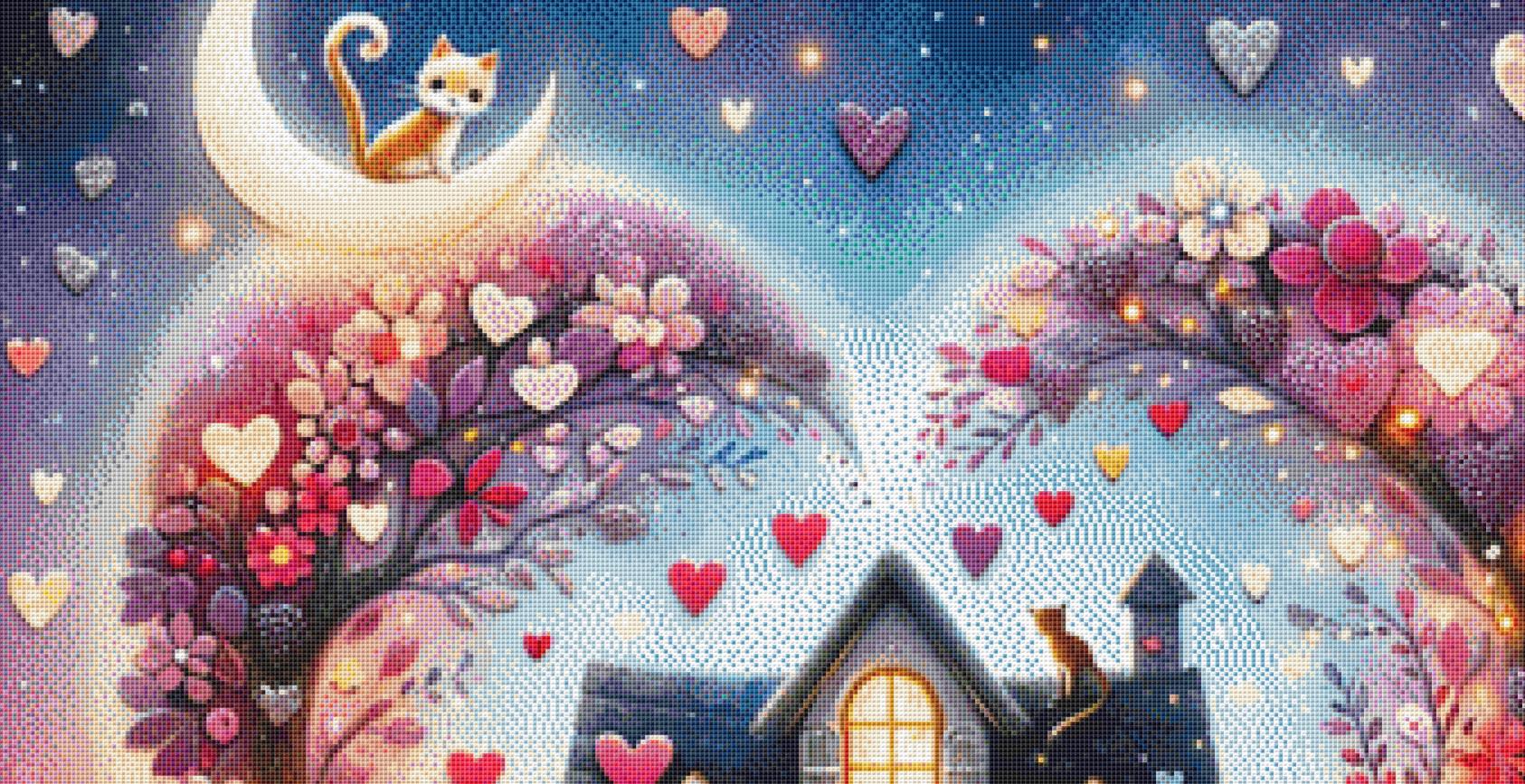 Love of Home Sweet Home counted cross stitch pattern by World of Love Hearts/Adrian G. Eyre