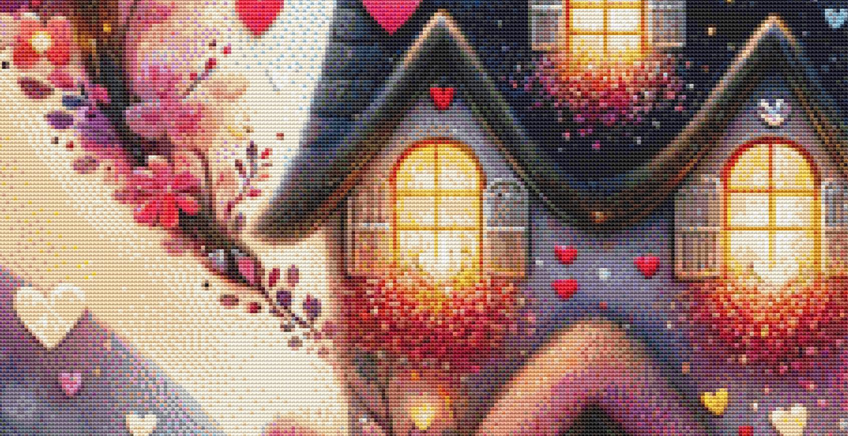 Love of Home Sweet Home counted cross stitch pattern by World of Love Hearts/Adrian G. Eyre