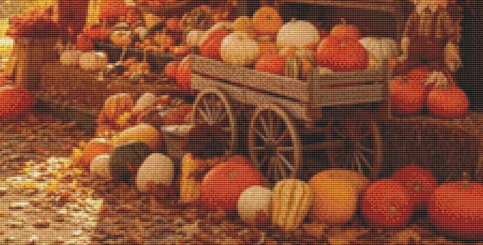 Autumn Harvest House counted cross stitch pattern by itschristmasplanet