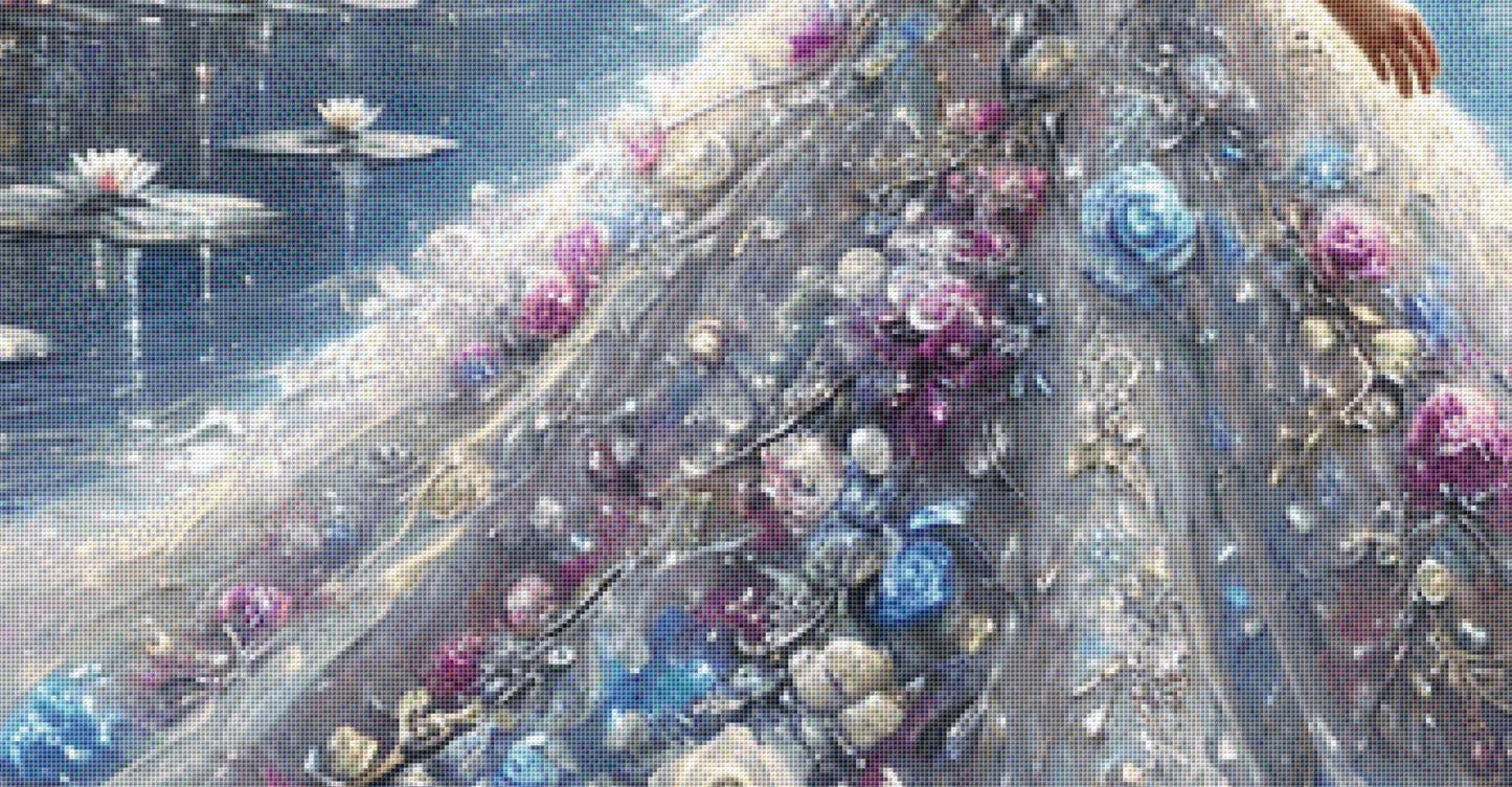 Queen of the Moonlit Lake (Max Size/Color) counted cross stitch pattern by Mystic Vision Gallery