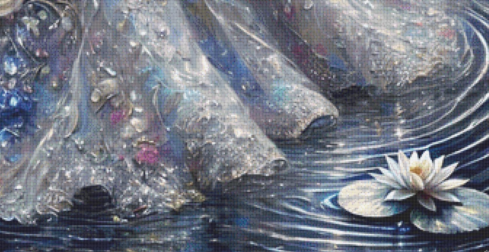 Queen of the Moonlit Lake (Max Size/Color) counted cross stitch pattern by Mystic Vision Gallery