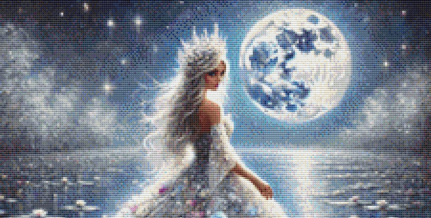 Queen of the Moonlit Lake (Small) counted cross stitch pattern by Mystic Vision Gallery