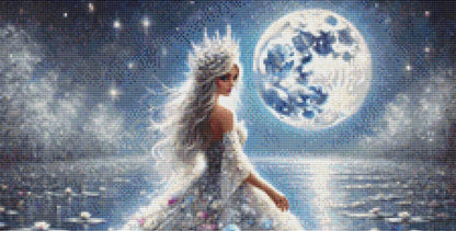 Queen of the Moonlit Lake (Small) counted cross stitch pattern by Mystic Vision Gallery