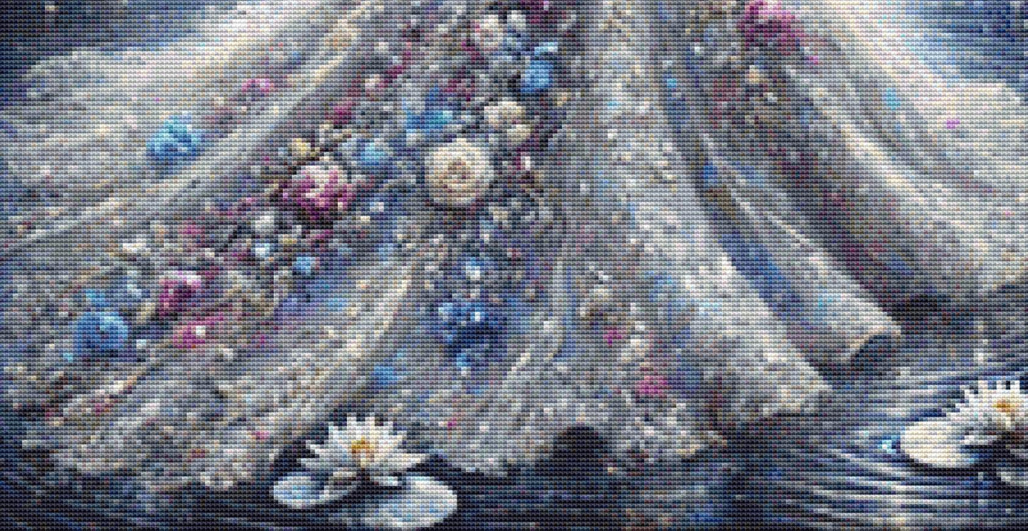 Queen of the Moonlit Lake (Small) counted cross stitch pattern by Mystic Vision Gallery