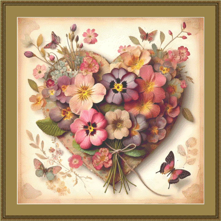 Elegant Bouquet counted cross stitch pattern by World of Love Hearts/Adrian G. Eyre