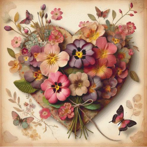 Elegant Bouquet counted cross stitch pattern by World of Love Hearts/Adrian G. Eyre