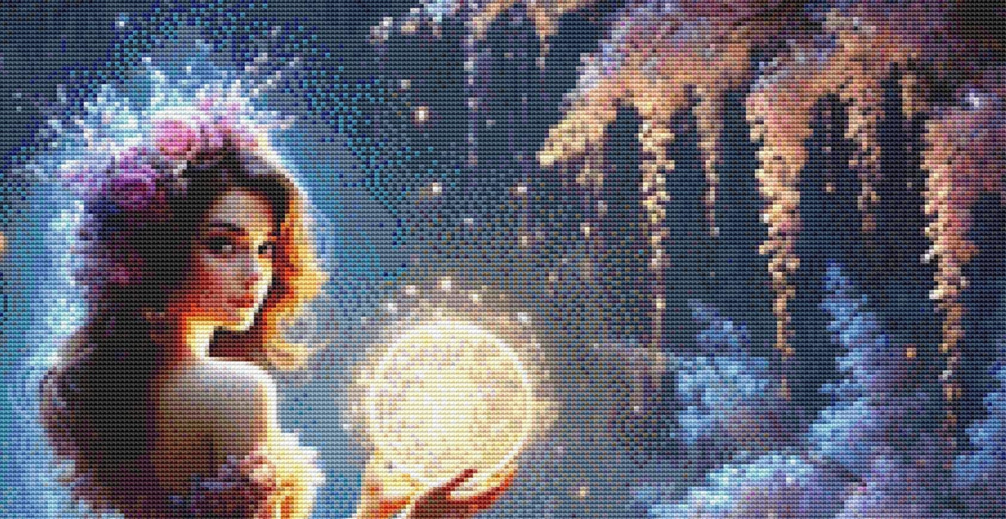 Keeper of the Enchanted Light counted cross stitch pattern by Mystic Vision Gallery