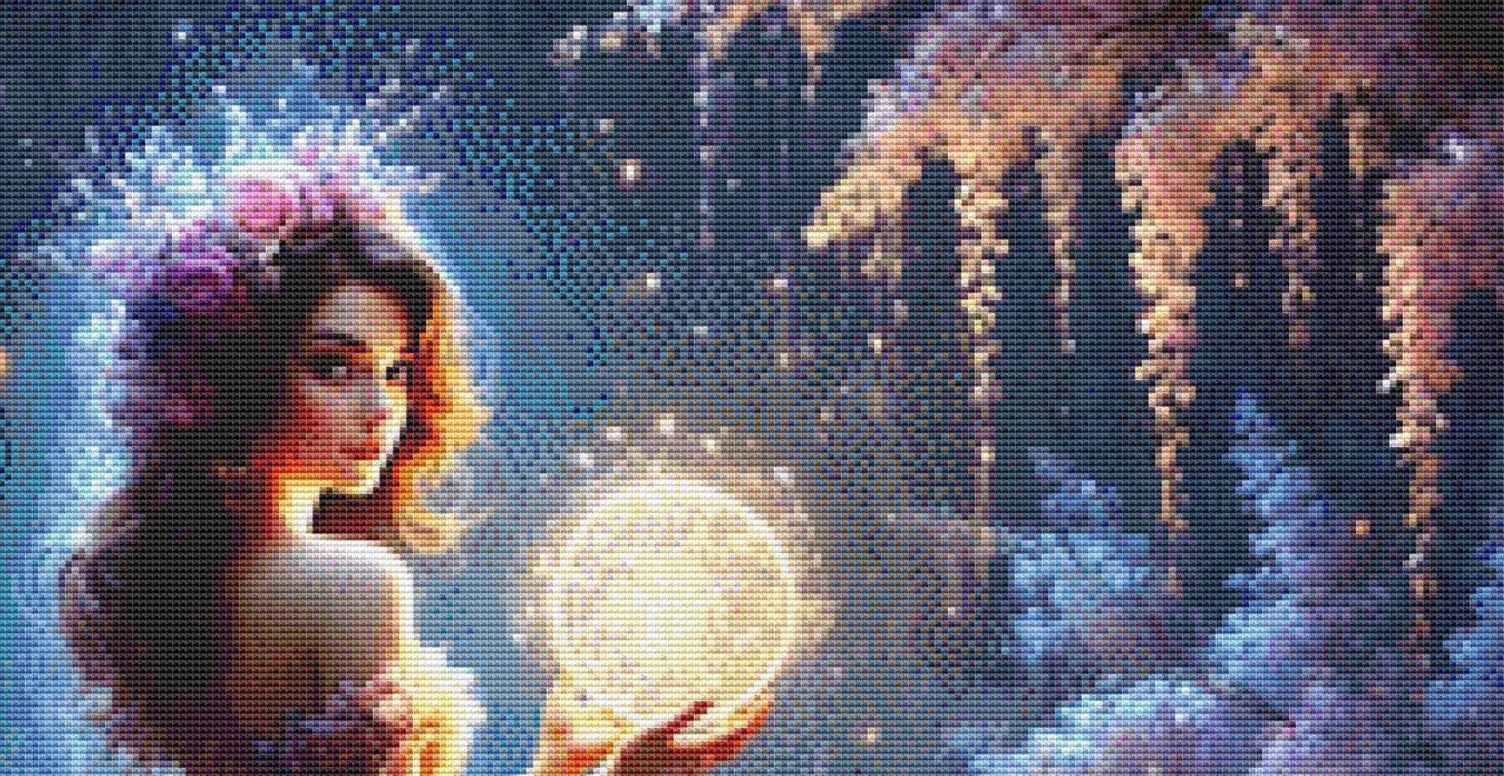 Keeper of the Enchanted Light counted cross stitch pattern by Mystic Vision Gallery