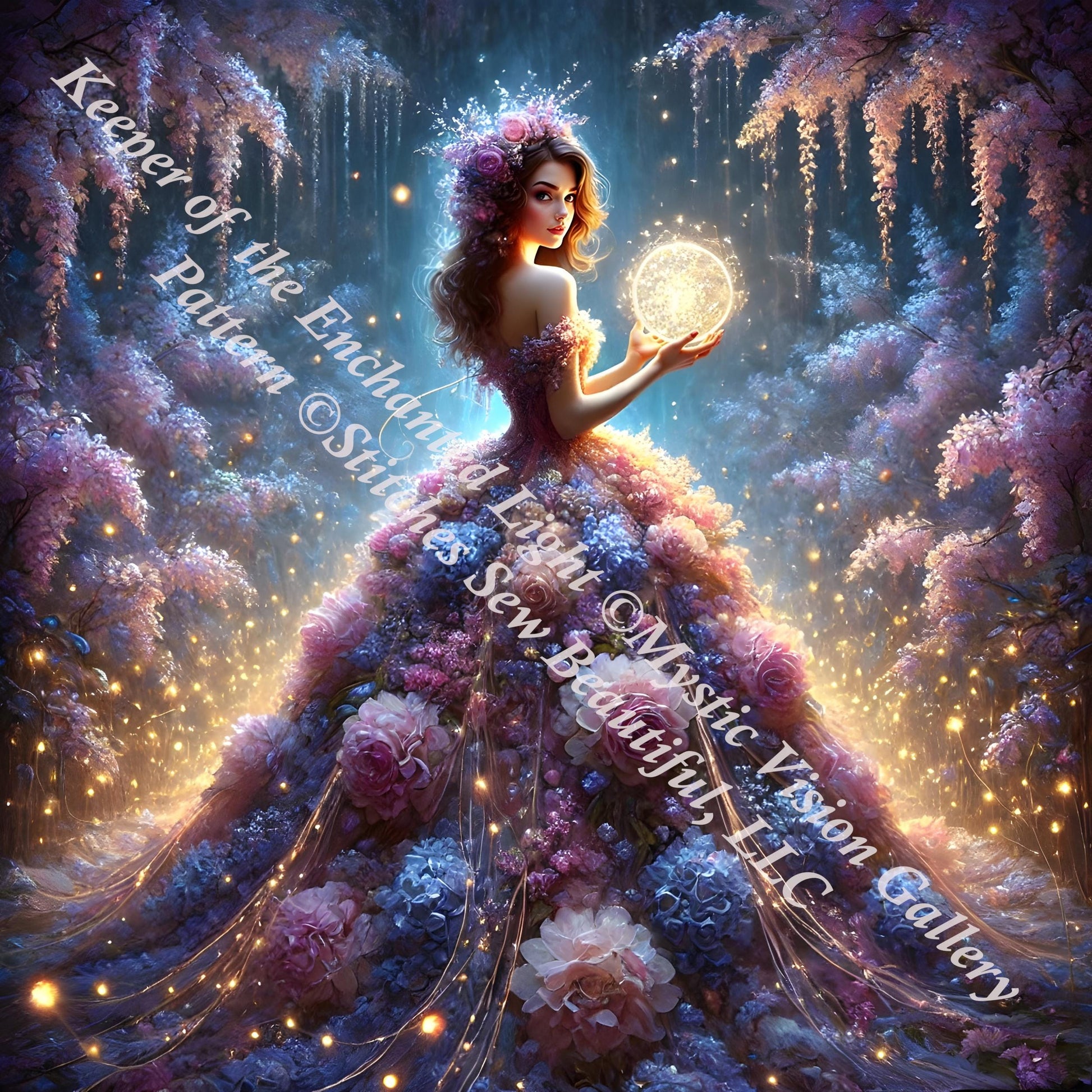 Keeper of the Enchanted Light counted cross stitch pattern by Mystic Vision Gallery